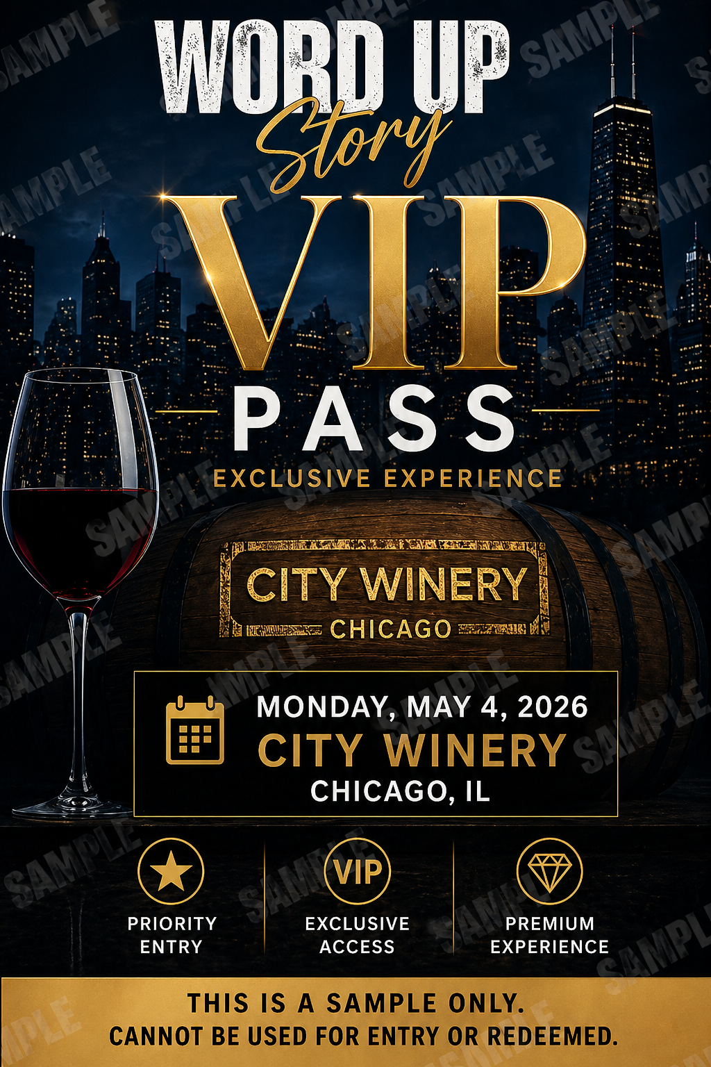 Word Up Story - VIP Pass - City Winery - Chicago, IL Word Up Story - VIP Pass (City Winery - Chicago) - Image 1